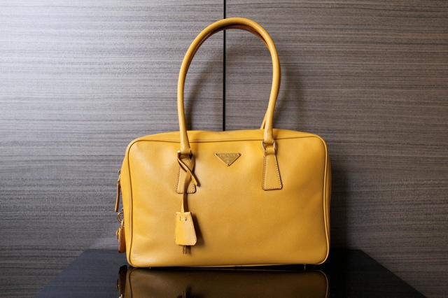Prada Yellow Bauletto Tote Bag | The Fashion Foreword  
